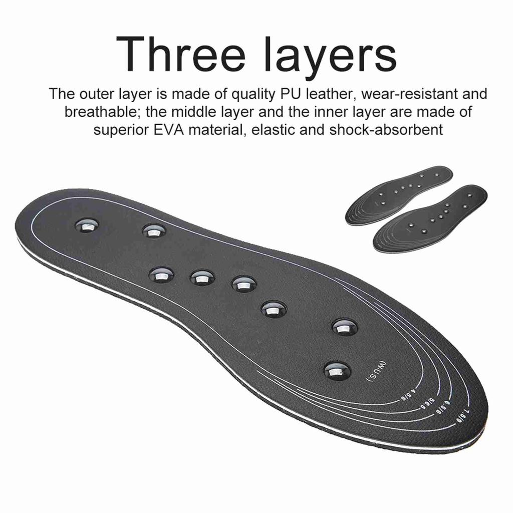 Unisex Breathable Insoles Comfortable Shock Absorbing Foot Pads 1 Pair L (Size 4146)