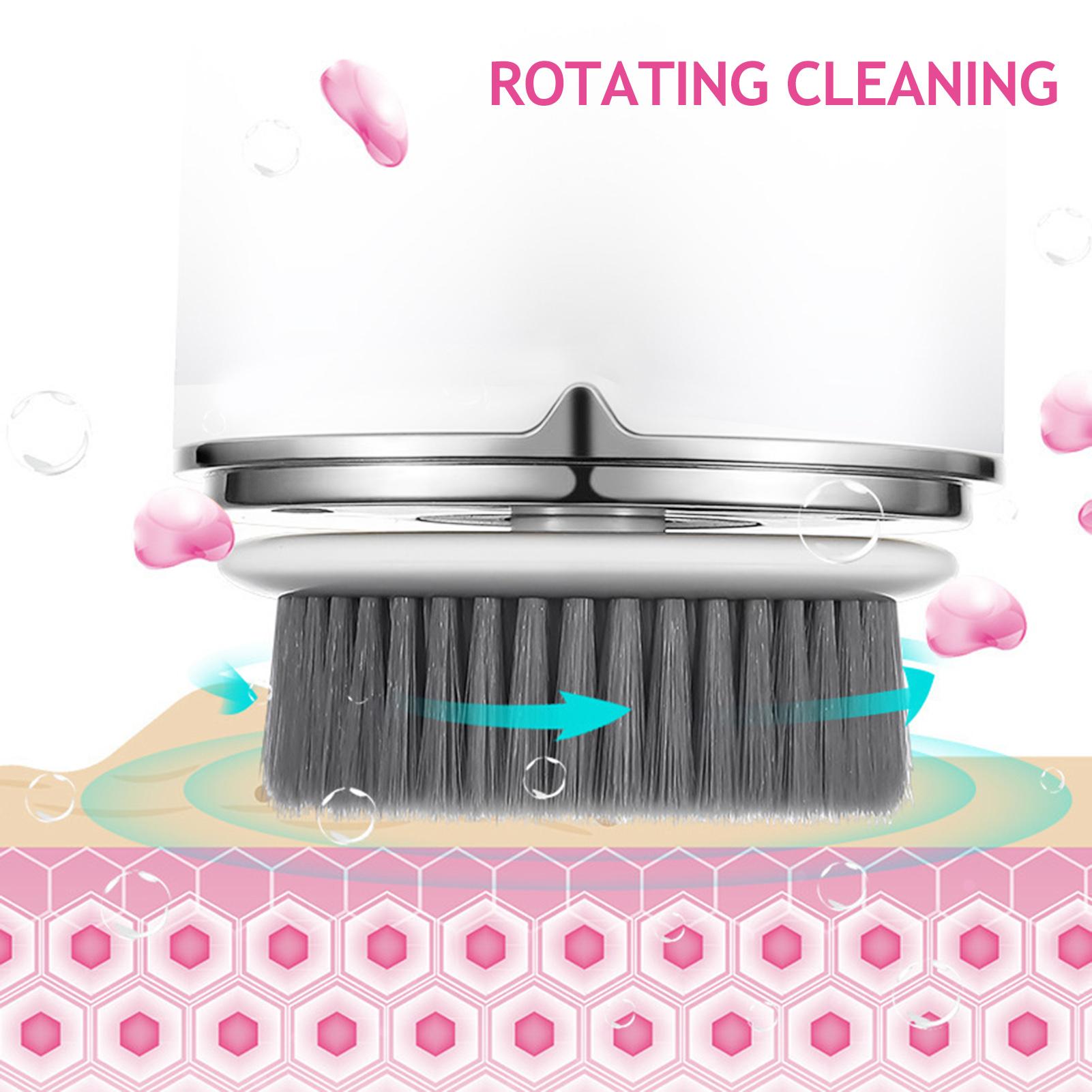 

Electric Facial Cleansing Brush USB Rechargeable Two Gear Adjustment Rotating Cleansing Multipurpose Facial Cleanser for Women Men White 136g