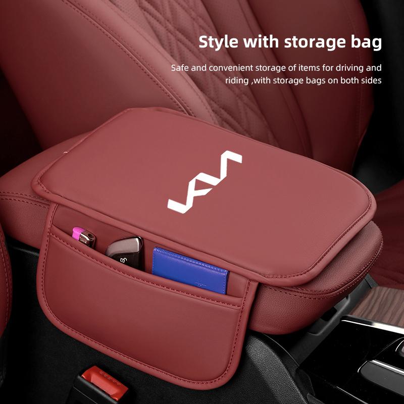 Car Armrest Mat Center Console Leather Protection Cushion For KIA Rio 4 Ev3 ev6 Niro Stonic Sportage GT-Line Ceed Picanto Forte zqdtx40