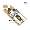 Adult Unisex 4-Clip Elastic Suspenders & Bow Tie Set, Non-Slip, Solid Color, 2.5cm