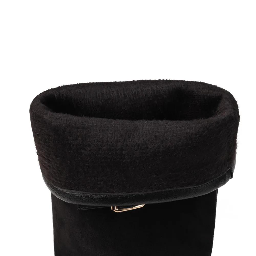 Fashion Women Boots Strap Buckle Knee High Boots Thick Heel Platform Boats Long Autumn Winter Was Thin Jane High Simple Bota Mujer