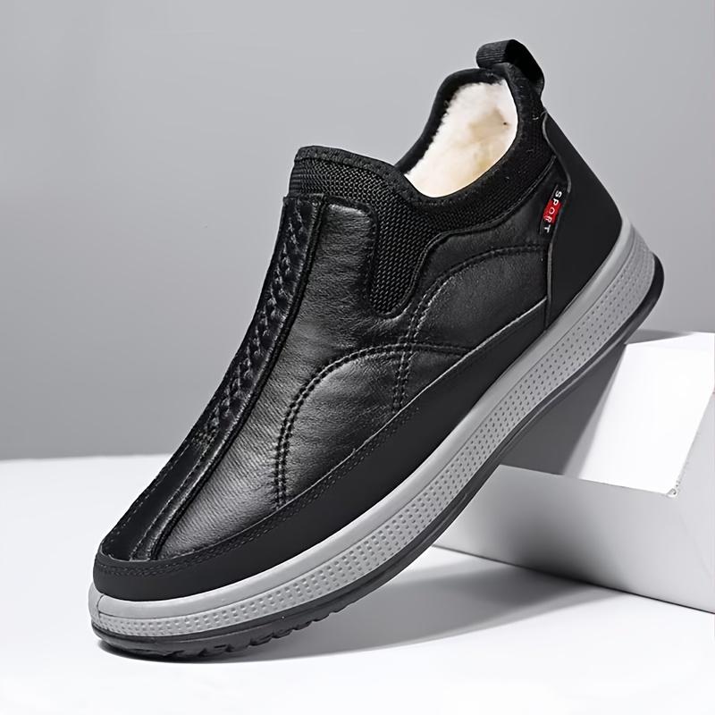 

Мужская зимняя обувь Ботинки-слипоны для холодной погоды с толстой амортизирующей ПВХ подошвой Нескользящие зимние ботинки 43 чёрный