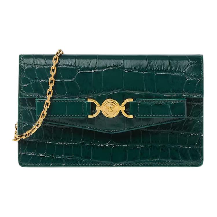 

Versace Medusa 95 Embossed Crocodile Pattern Leather Clutch Women Clutch Green 1020075-1A08724-1GJ1V Basic Set (Bag+Dust Bag)