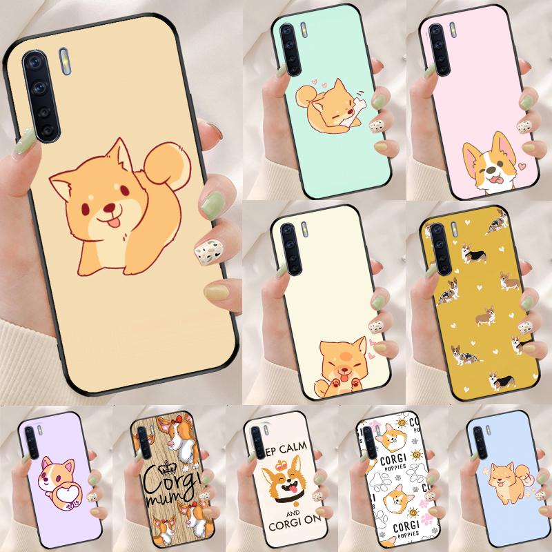 Cartoon Welsh Shiba Corgi Dog Case For Oppo A94 A54 A40 A60 A80 A98 A78 A18 A38 A58 A16 A76 A96 A17 A77 A74 A57S A15 Cover