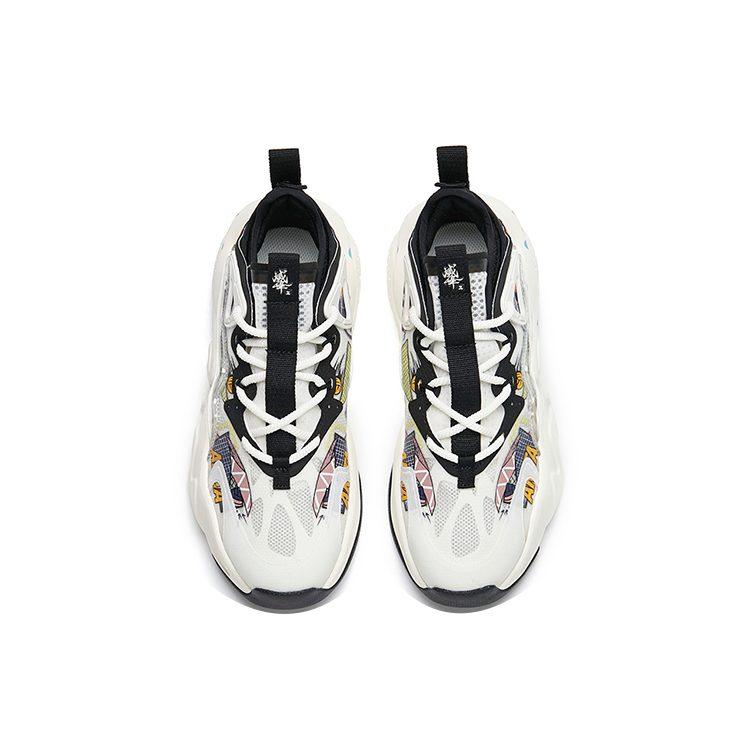 Anta Bastard Life Collection Lightweight Abrasion Resistant Low Top Skateboard Shoes Women's White Black Green 122228080-5
