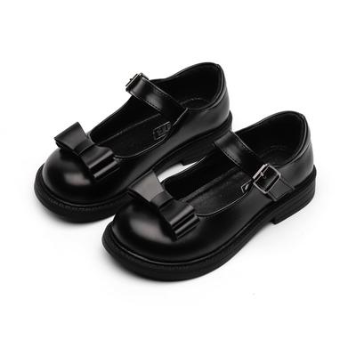 Dívčí kožené boty Britský styl Módní mašlička Dětské Oxfords Dětské formální kožené boty na svatbu Vystoupení Černé Měkké