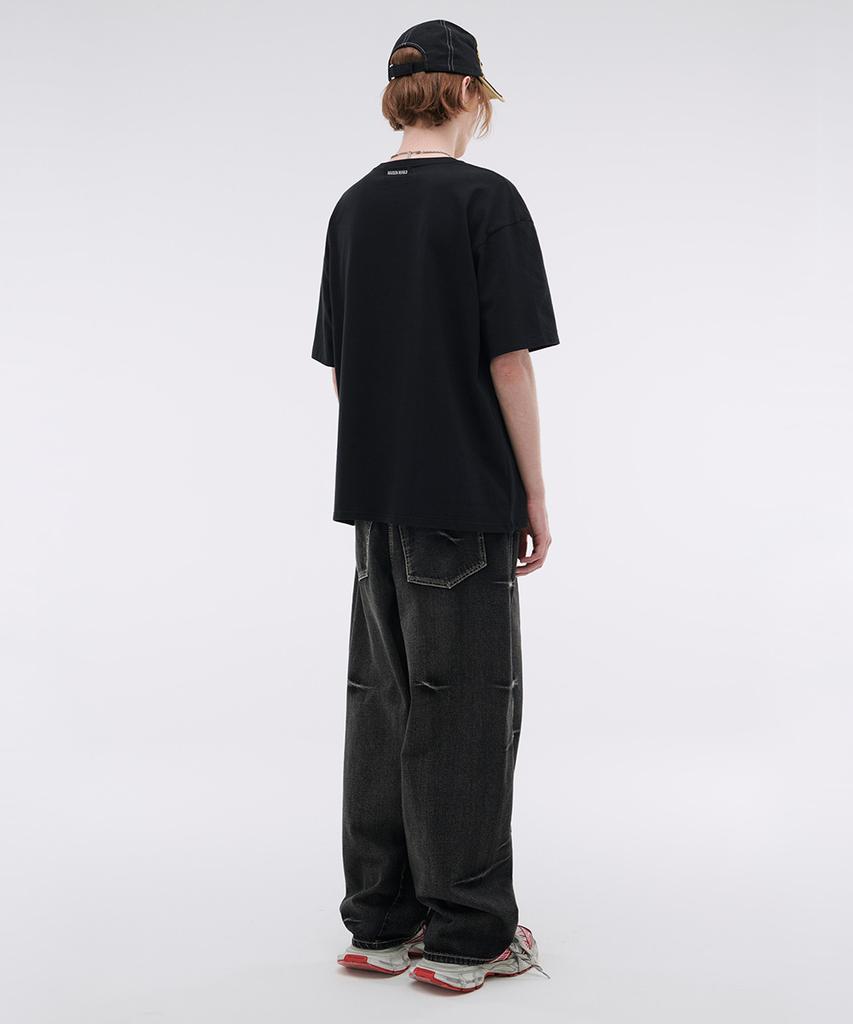 MAISON MINED Sticky Half T Black