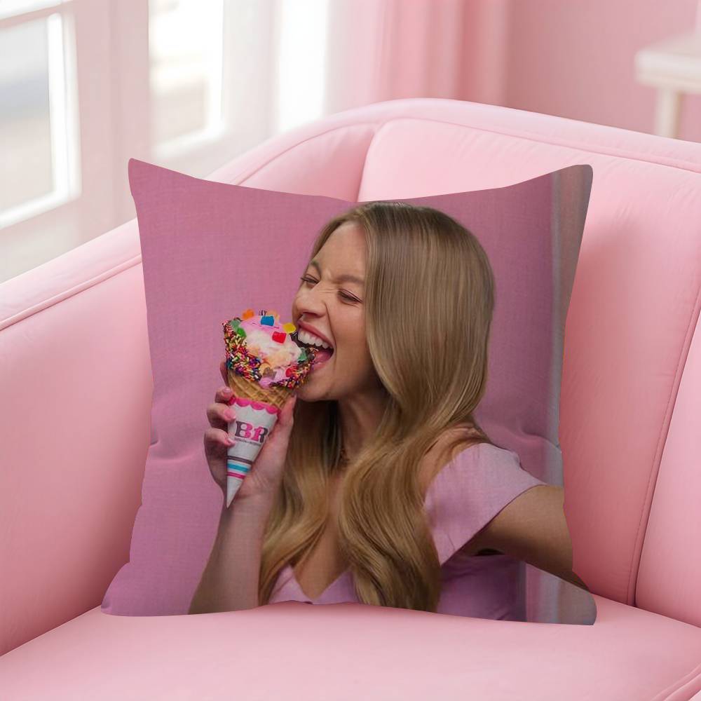 Actor Sydney Sweeney Cushion Cover Car Throw Pillow Case For Sofa Car Christmas Gift