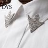 Non Damaging Clothing Pin 1 Pair Vintage Shirt Collar Clip, Hollow-Out Decoration Alloy Triangle Clip Brooch for Men Women Embellishment
