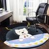 1PC Space Pup Office Round Area Rug,  Mat Suitable ForOffice, Under Office Chairs Bedroom Living Room Home Decor, Room Deco