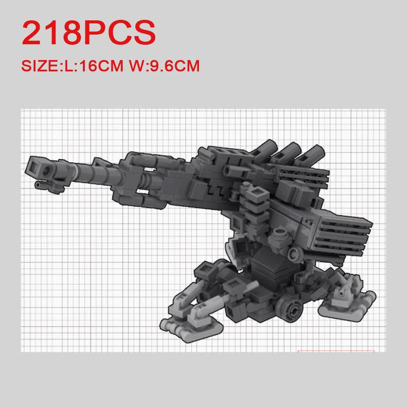 MOC Building Blocks Military Scene Character Accessories Assembled Artillery Mech Radar Receiving Station Bricks Gift Toy K063