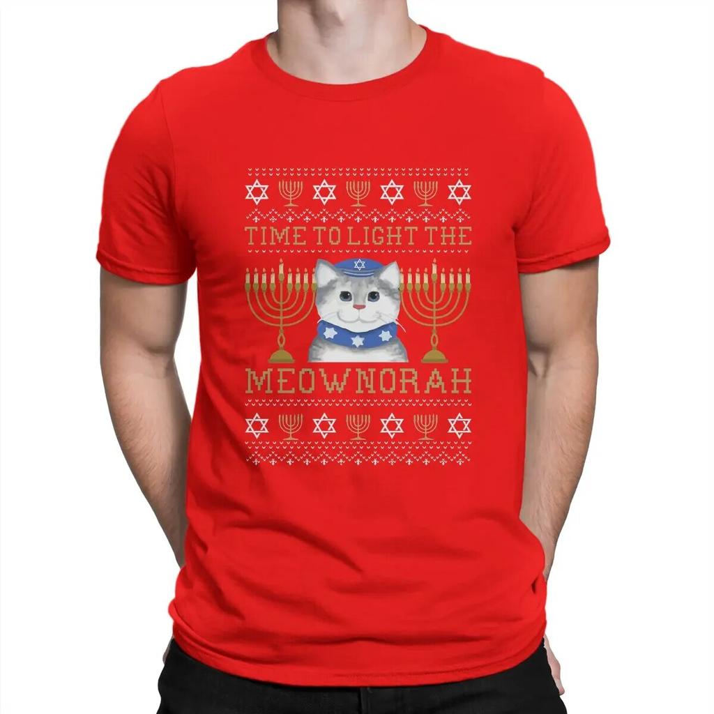 Jewish Unisexorah Light Unisex TShirt Light The Meownorah Jewish Cat Unisexorah Lover Hanukkah Distinctive T Shirt Harajuku  Hipster