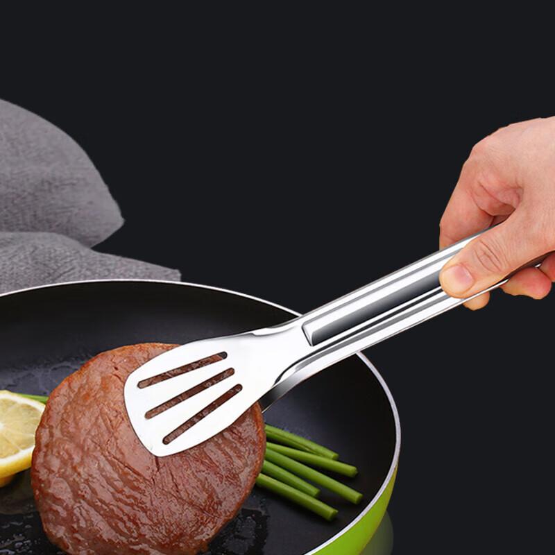 Jinghuisichuang Korean 304 Stainless Steel Food Tongs, Kitchen Steak Tongs, Barbecue Tongs, Long Meat Tongs