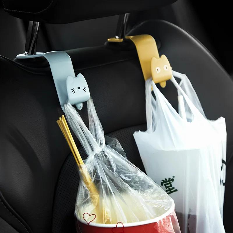 2PCS Cartoon Cute Car Seat Hook Clip, Backrest Headrest Hook Rear Seatback Multifunctional Car Interior Accessories