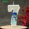 Snowman Birthday Candle for Cakes 0-9 Number Princess Cake Candle Party Decor Birthday Queen of Snow Decoration