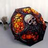 Buntglas Totenkopf Kunst Wanddeko Regenschirm Tag Geschenk Y258