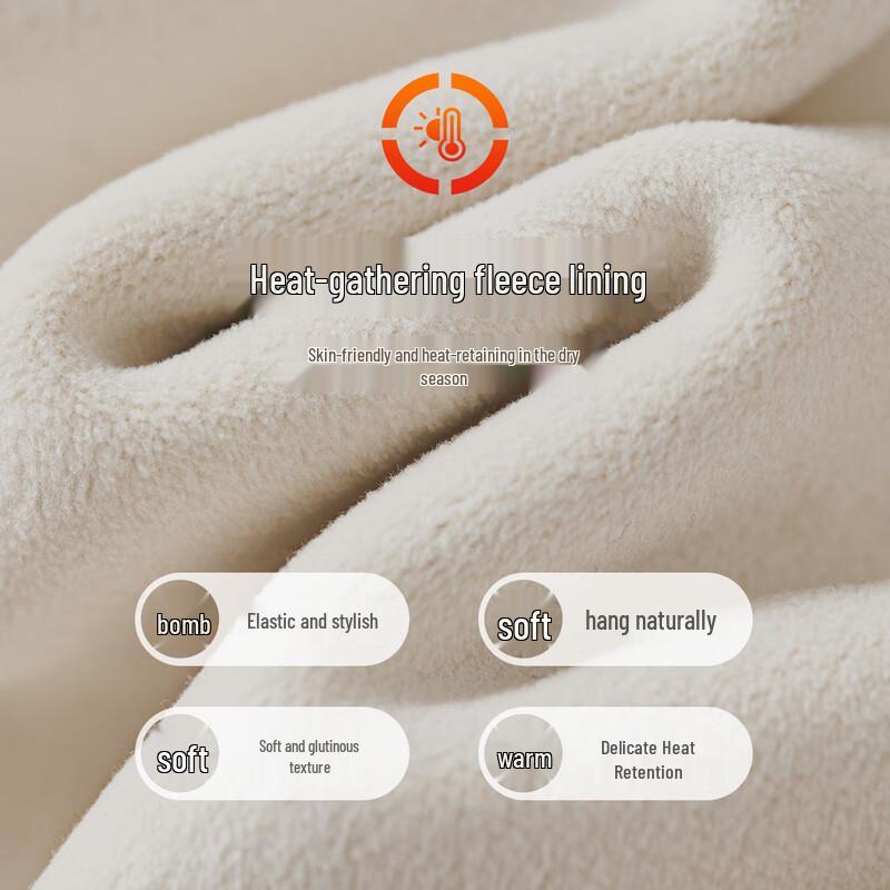 Shangdu Bila Women's Winter Fleece-Lined High-Waist Straight-Leg Pants