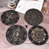 Wooden Pendulum Board Moon Star Carved Divination Plate Eco-friendly Natural Wood Tool for Dowsing Meditation Ritual Decor