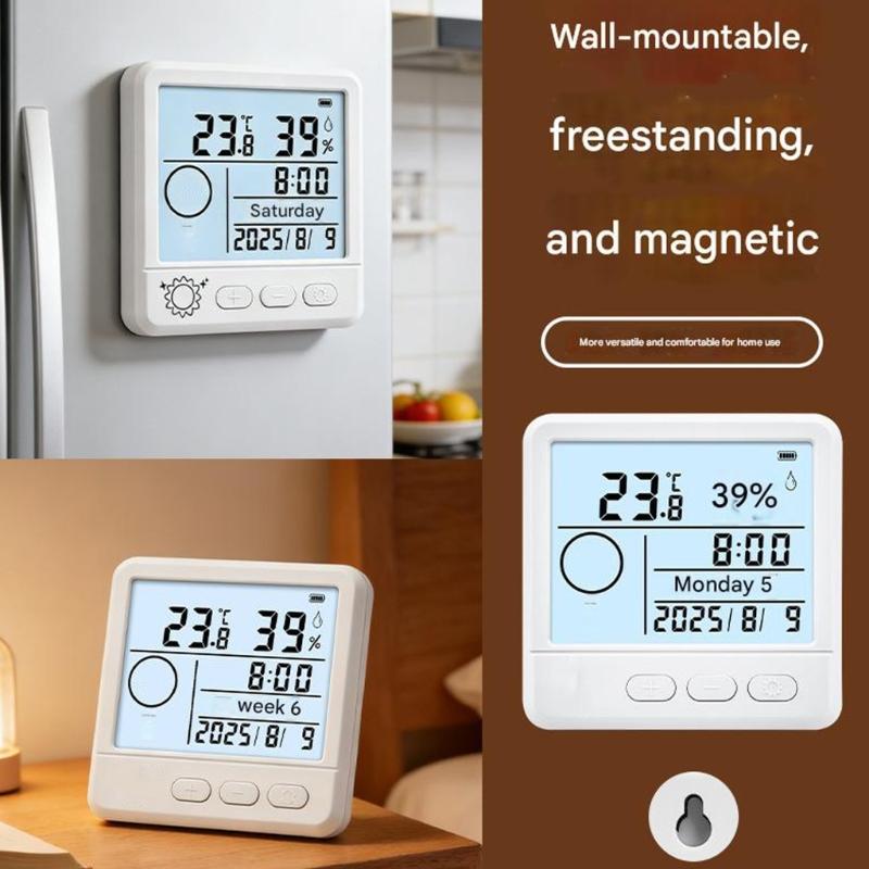 Temperature Humidity Meter Clock Temperature Format And Celsius For Home Office