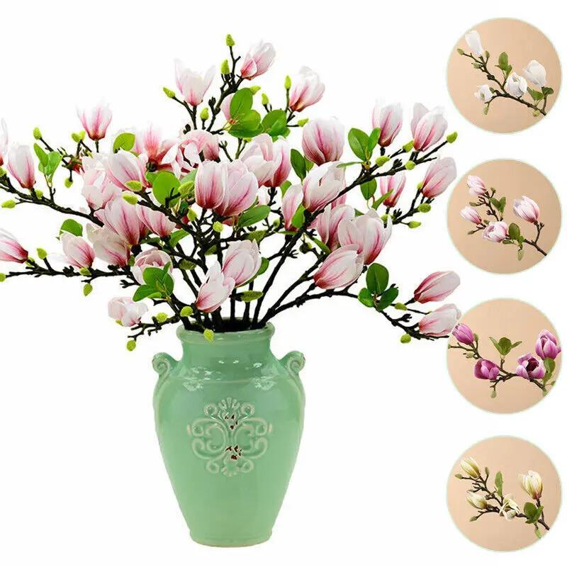 High Imitation Film Hand Feeling Magnolia Flowers Simulation Flowers Fake Flowers Decorative Living Room Entrance Table Ornament