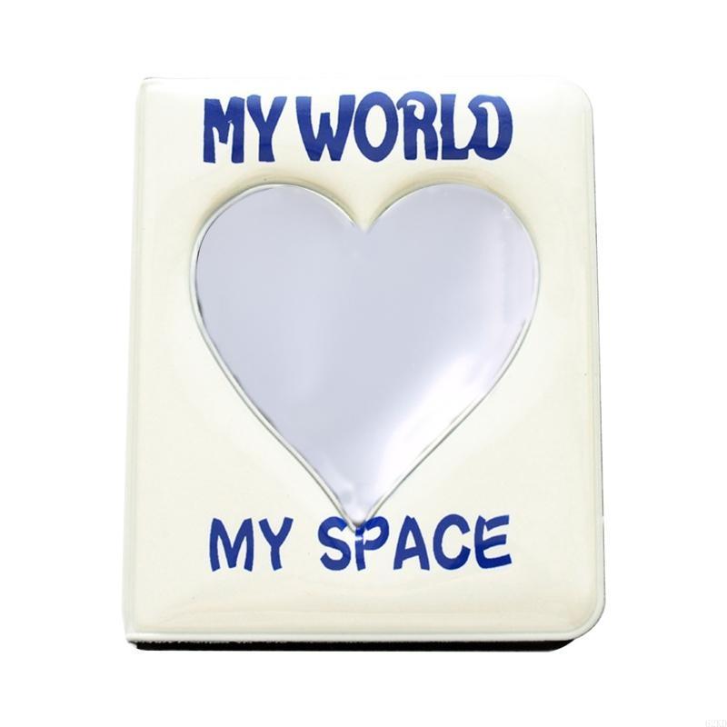 62KD 3 Inch 36 Pockets Photo Album Cartoon Hollow Heart Picture Storage Mini Scrapbooking for Case