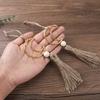 1-5pcs Ramadan Moon Tassel Wooden Beads Ornament Eid Mubarak Muslim Islamic Party  Decoration For Home Wall Door DIY Craft Gift