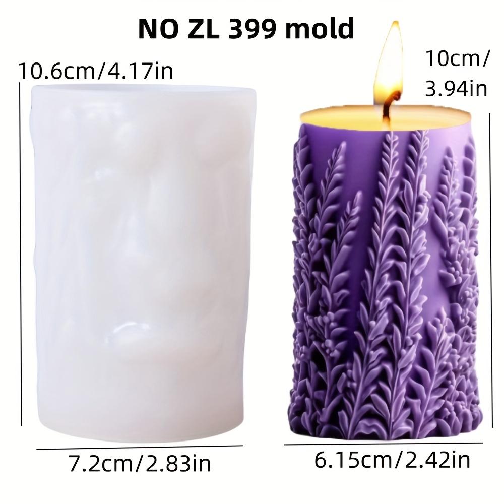 Fai da te 2025 Rilievo lavanda stampo in silicone cilindrico Stampo rilievo pianta fiore Strumenti per fare candele Stampi in gesso lavanda