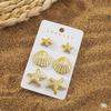6Pcs Exquisite Starfish Shell Stud Earrings Fashionable CCB Earring Set Women's Summer Beach Party Jewelry Gifts