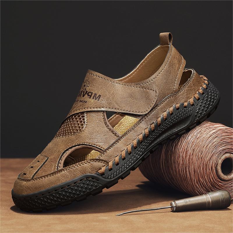 Handmade Men's Soft Sole Leather Loafers - Winter Casual Flat Large Size