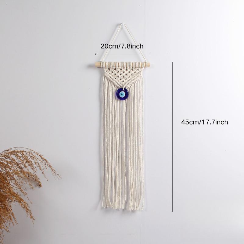 1pc Hand-woven Cotton Rope Tapestry Tassel Decorative Wall Decoration Devil's Eye Wall Hanging in The Homestay Hotel Cotton