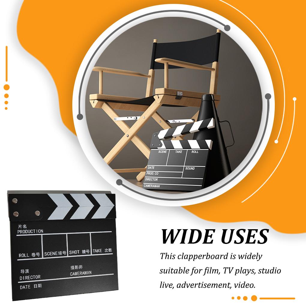 Movie Clapperboard Professional Printed Pattern Wood Video Director Clapperboards Scene Boards Accessories
