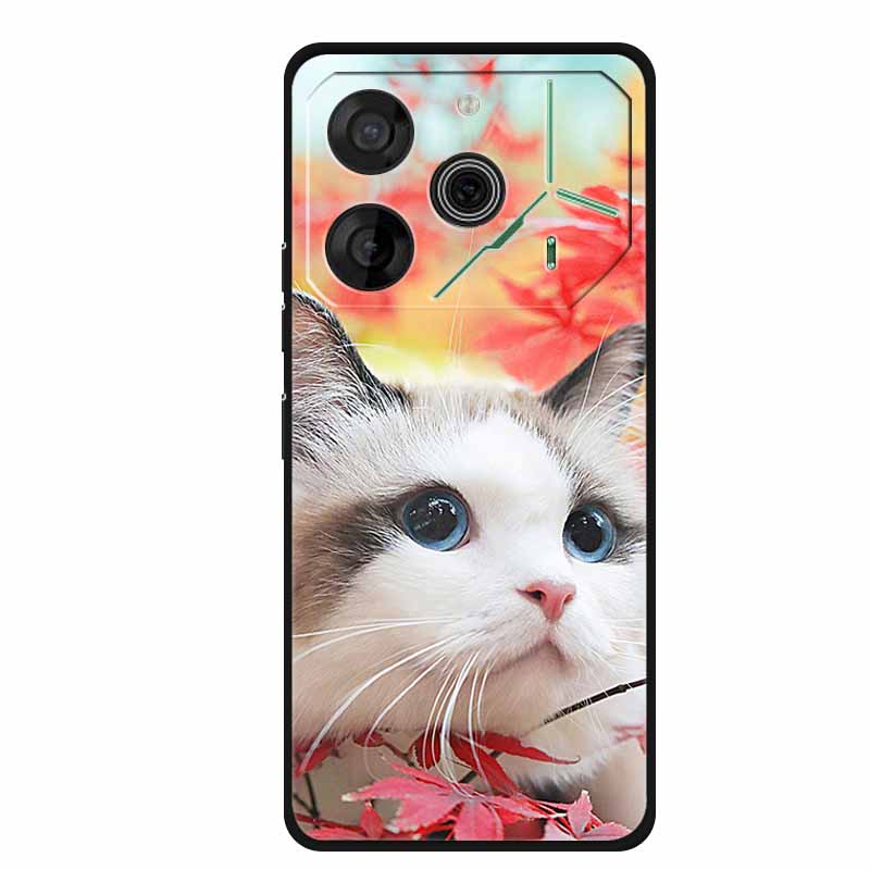 Black Silicone Case For Tecno Pova 6 Pro Phone Case Shockproof Soft Coque For Tecno Pova 6 Pro Back Cover Case Pova6 Pro Cartoon