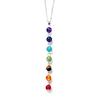 DIEZI Vintage Fashion Silver Plated Bead 7 Chakra Healing Balance Necklace Party Ethnic Pendant Necklace for Women Jewelry