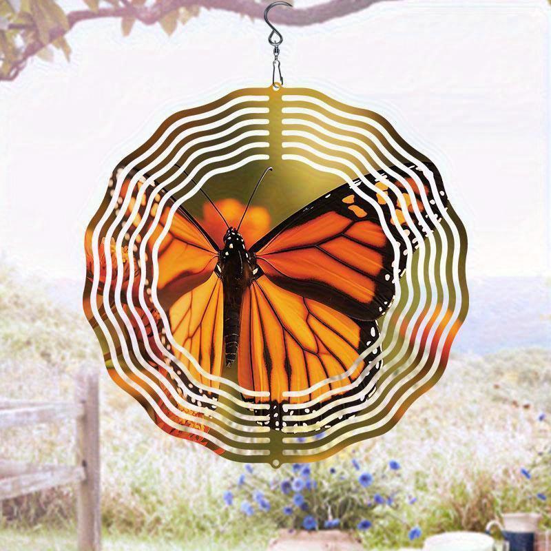 10 Inch Hanging Wind Spinner with 360 Degree Hook for Balcony Garden Decor Spring Summer Outdoor Decoration