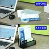 Desk Mail Organizer with 3 Metal Mesh Compartments for Home or Office, 2PCS