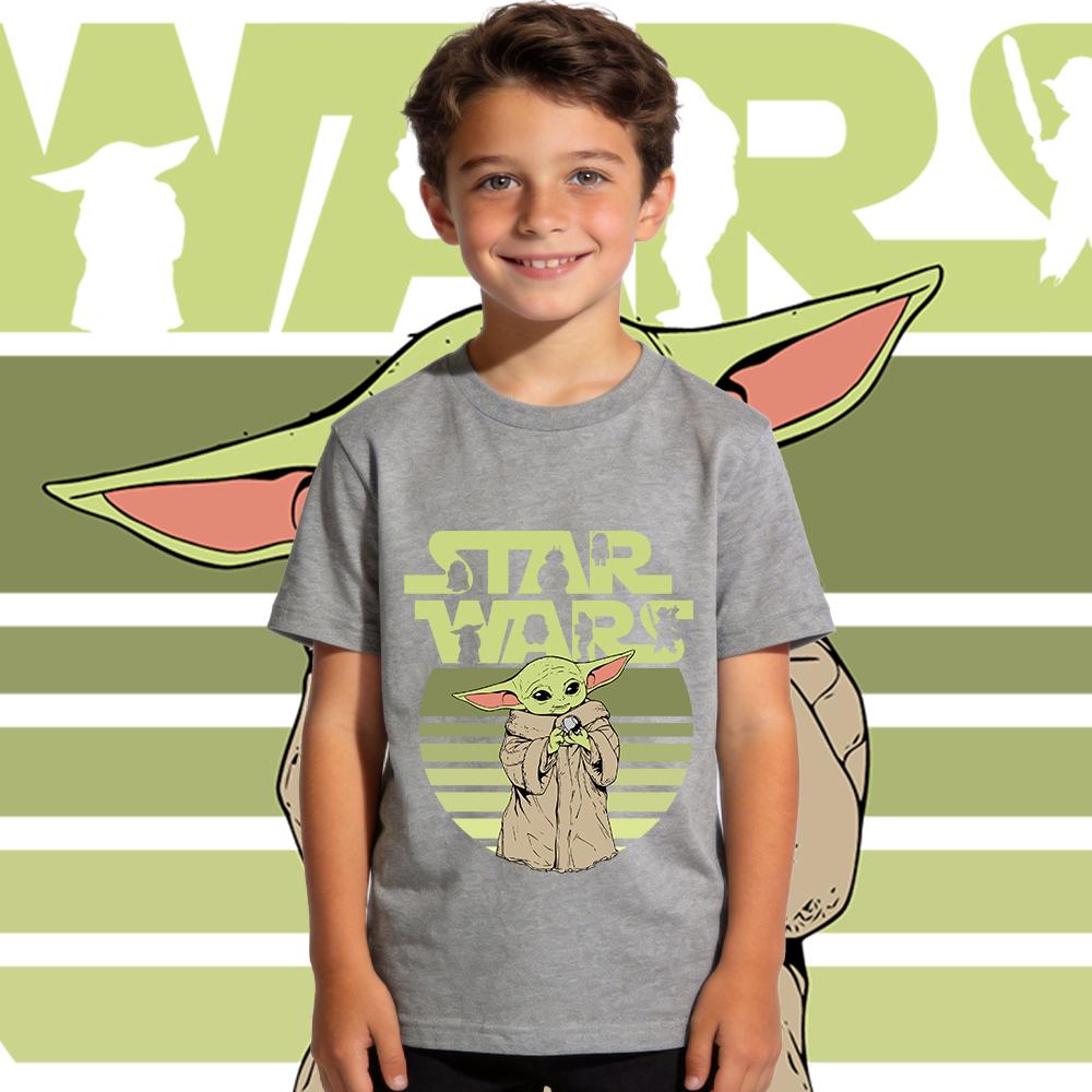 Star Wars Yoda Baby Yoda Print Kids Cotton T Shirt Casual Short Sleeve Tee Boys Girls Toddler Summer Top