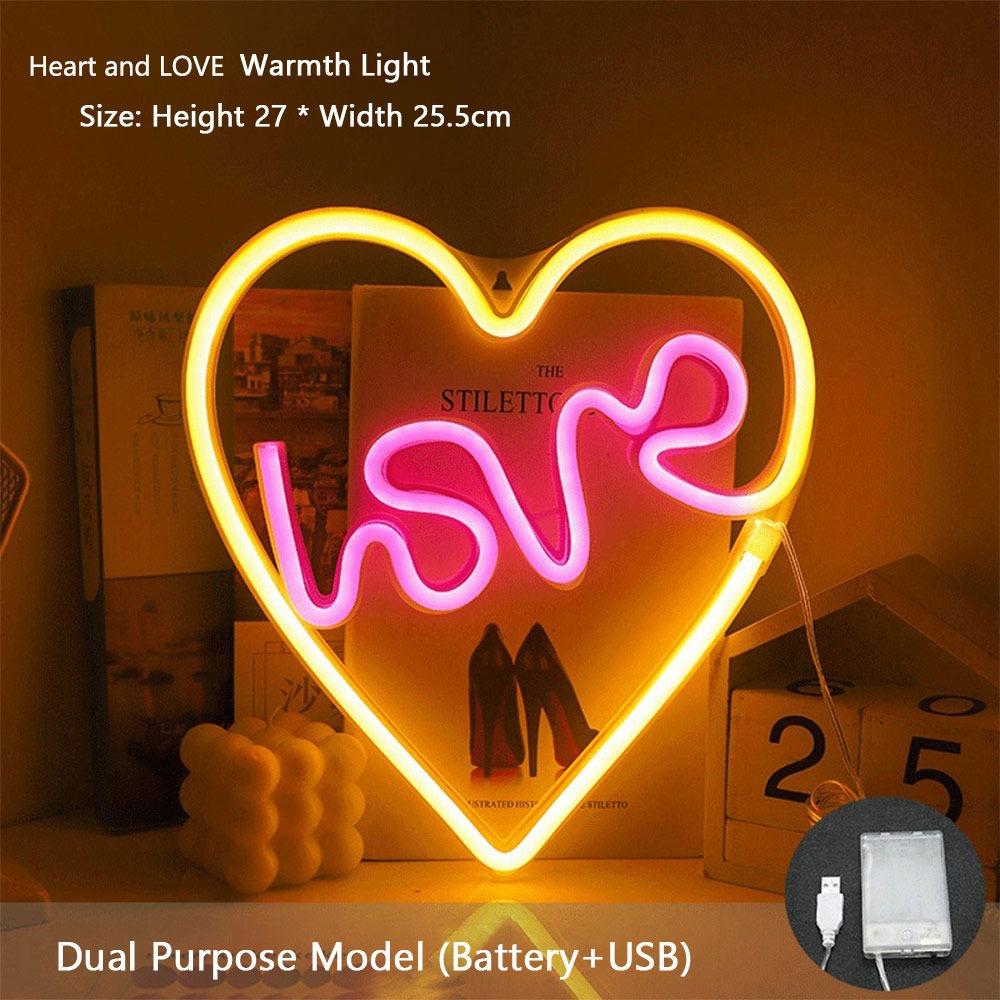 LED Atmosphere Light Love Shape Light Battery Powered Wall Lamp Valentine's Day Gifts