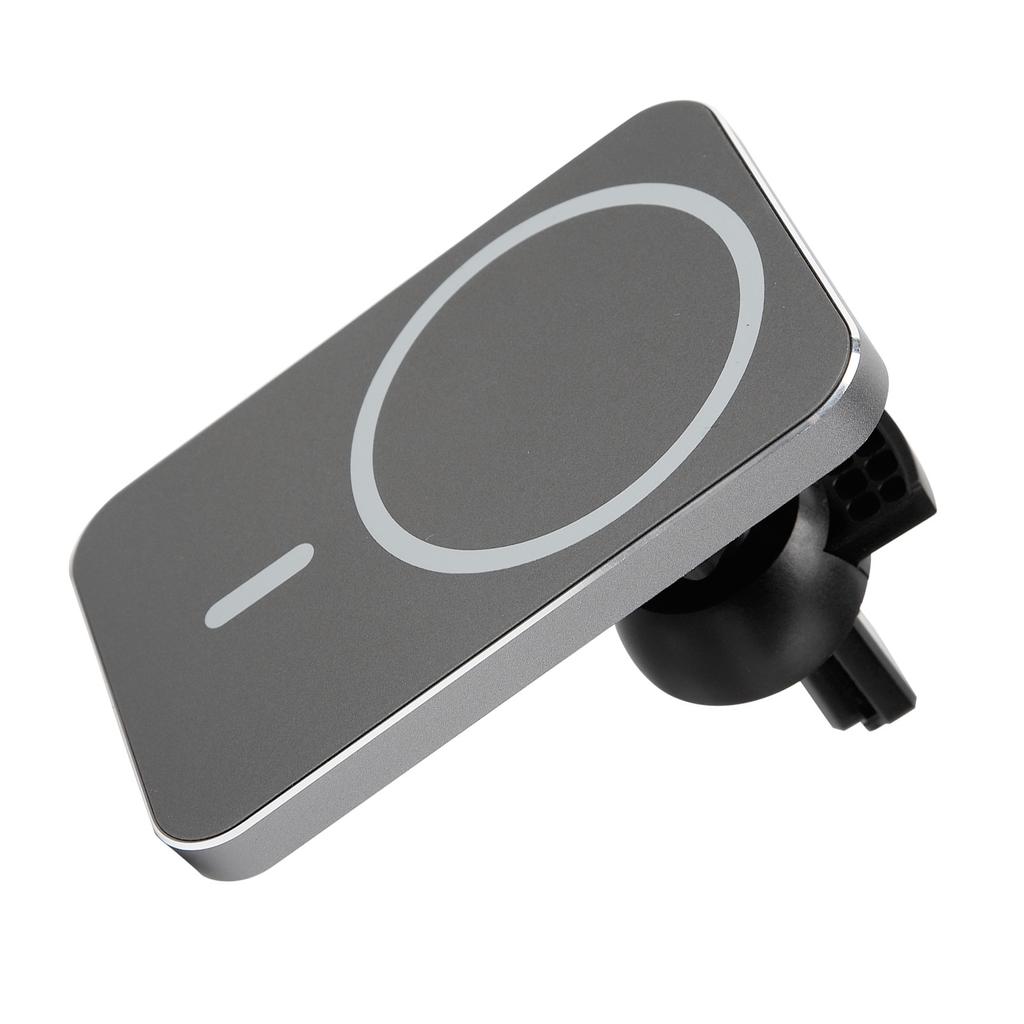 15W Square Magnetic Suction Wireless Charger Car Mobile Phone Holder Fast ChargingGrey