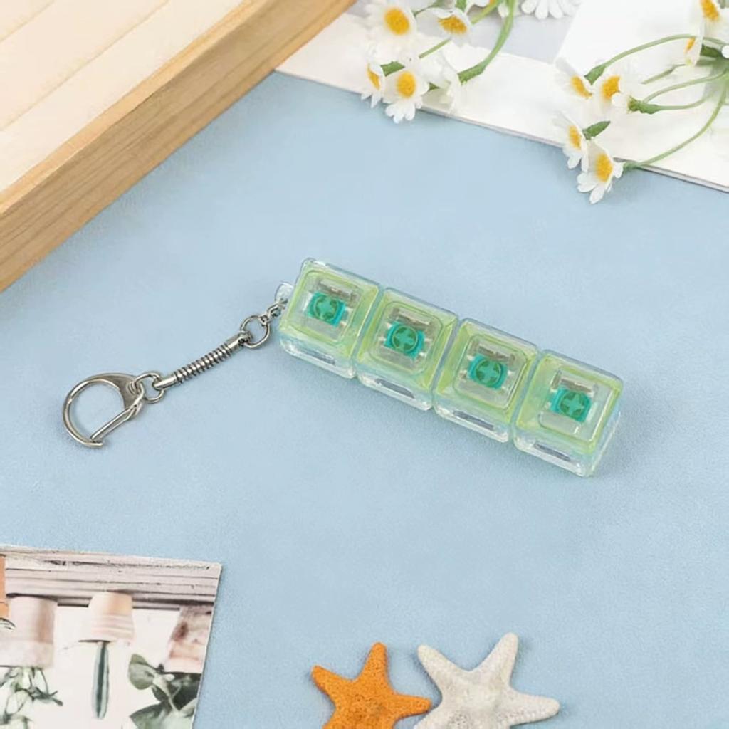 Beleuchtet LED Tastatur Schlüsselanhänger Fidget Spielzeug Clicker Sensorisches Spielzeug Stressabbau für Tastatur Schlüsselanhänger Fidget Gadget für Erwachsene Spielzeug