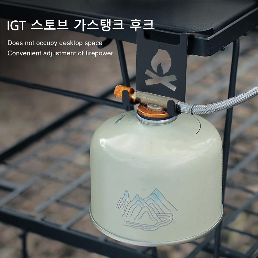 Butane Gas Tank Hanger Clip Stainless Steel Camping Table Gas Hangers Camping Gas Tank Hanger Lightweight for Outdoor Camping