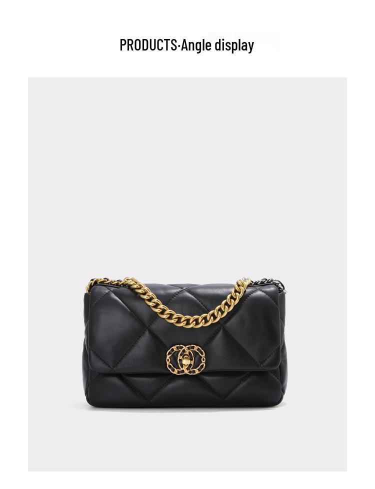 Schicke Schulter-Crossbody-Tasche aus rautenförmig gestepptem Lammleder - Damen Große Kapazität, Vielseitig, Pendlerstil