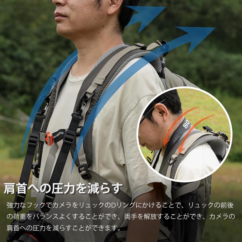 Yullmu Camera Strap Chest Easy to Reduces Belt Backpack, Strap, Attach, Burden, High-Strength