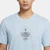 Nike T Shirts Men's Light Blue Crew Neck Moderate Straight Fit DQ1880-425