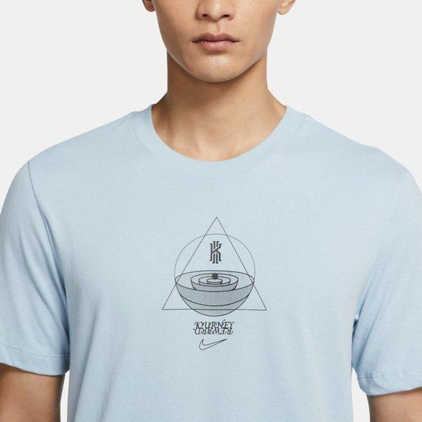 Nike T Shirts Men's Light Blue Crew Neck Moderate Straight Fit DQ1880-425