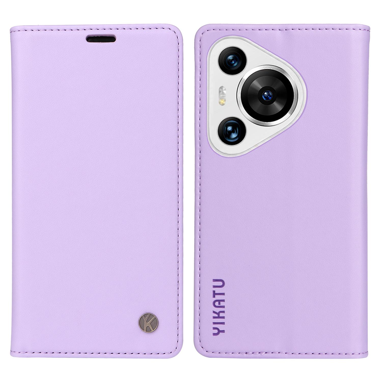 

YIKATU YK-001 For Huawei Pura 70 Pro/Pura 70 Pro+ Case Wallet Flip Leather Phone Cover Hidden Magnetic Light Purple