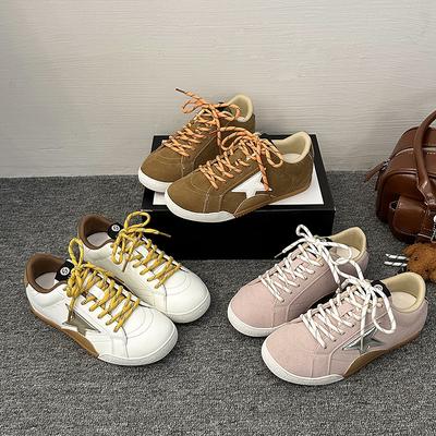 [Fanfuna] 2025 automne nouveau rétro vieilles stars petites chaussures sales couleur assortie lacets chaussures sales chaussures pour femmes tendance