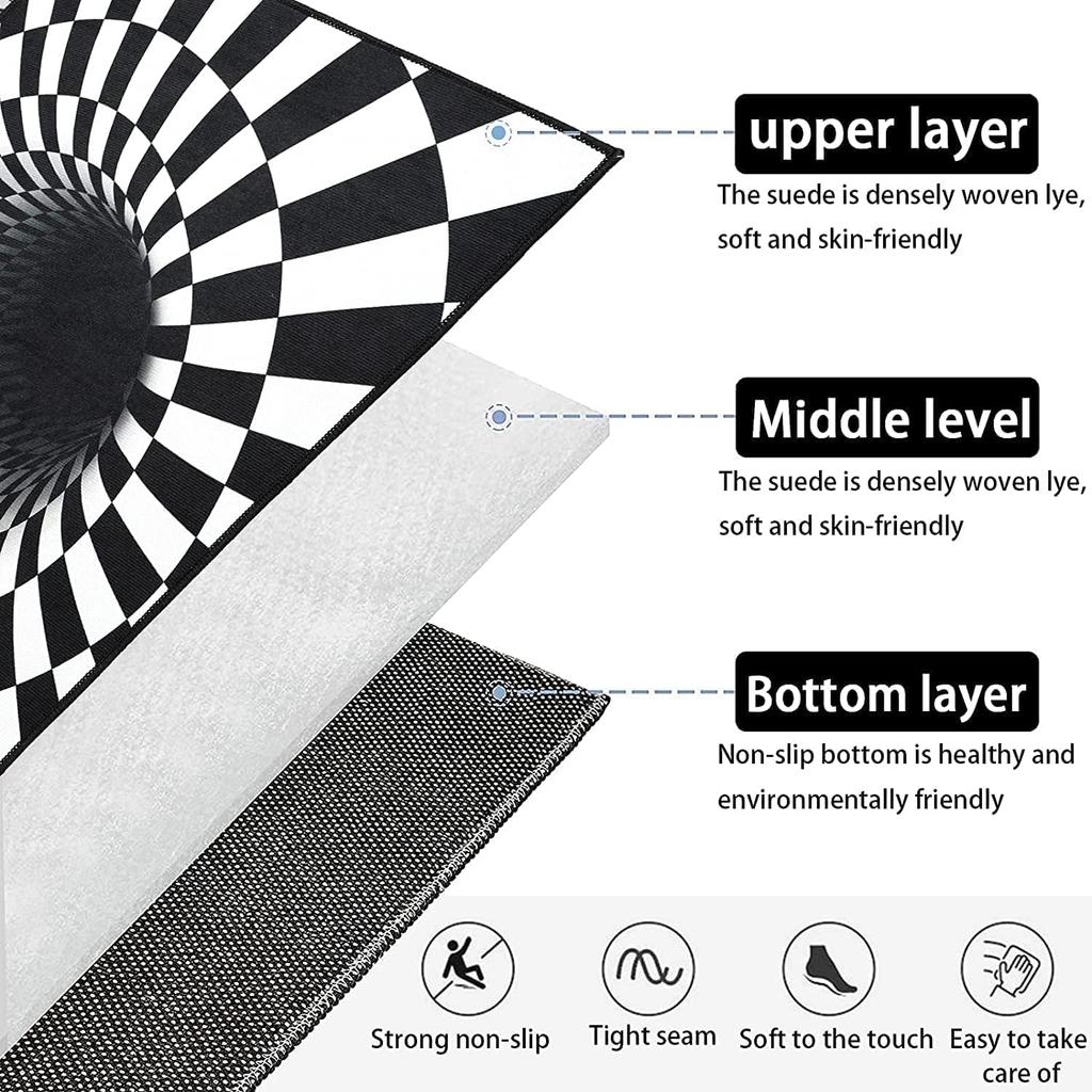 Modern Black and White Checkerboard Geometric Floor Mat Runner Stylish Entryway Hallway Rug Decor for Chic House Home Decor Desi