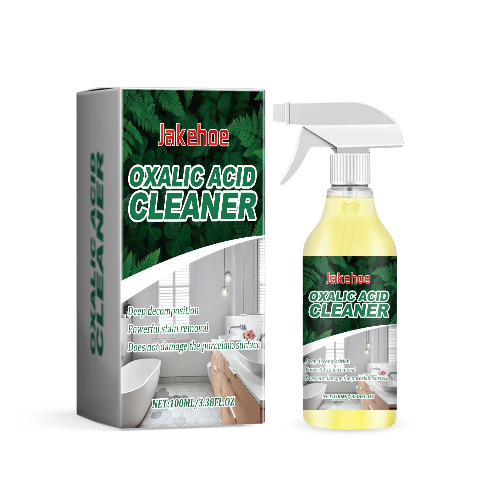 

Jakehoe Oxalic Acid Cleaner Multi-purpose Oxalic Acid Toilet Stain Removal Cleaning Spray Eco-Friendly Rust & Stain Remover 100ml boxed