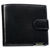Black, Horizontal, Spacious Men's Wallet Made of Genuine Leather, Closed with a Snap - Ronaldo