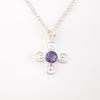 Handmade 925 Sterling Silver Jewelry Amethyst Gemstone Cross Pendant For Women PP-41-2